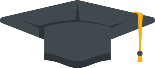 Poster - Graduation hat icon flat vector. College diploma. University student isolated
