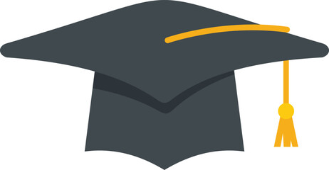 Poster - Student graduation hat icon flat vector. School graduate. Academic cap isolated