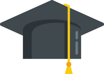 Poster - Graduate cap icon flat vector. Diploma hat. University student isolated