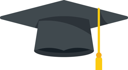 Poster - Academic graduation hat icon flat vector. School cap. College diploma isolated
