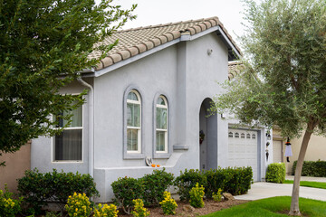 Wall Mural - One level single family residence facade, Oasis Community, Menifee, California, USA