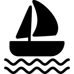 Canvas Print - Sailboat Icon