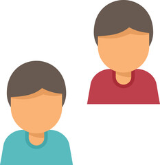 Poster - Worker comparison icon flat vector. Compare business. People equal isolated