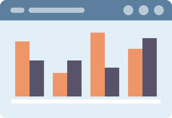 Poster - Business graph comparison icon flat vector. Scale compare. Money finance isolated