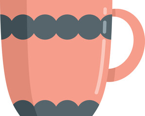 Sticker - Tea mug icon flat vector. Hot cup. Ceramic drink isolated