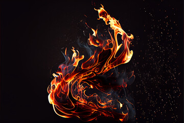 Sticker - burning paper on black surface overlay perfect for backgrounds and post production