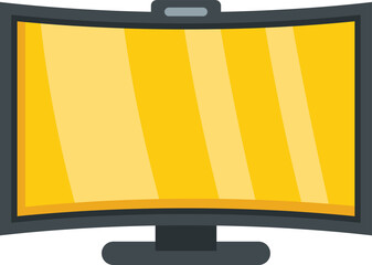 Poster - Curved monitor icon flat vector. Computer screen. Pc desktop isolated