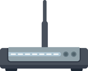 Sticker - Broadband modem icon flat vector. Internet router. Device hub isolated