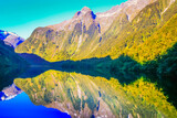 Fototapeta Góry - Dramatic Doubtful Sound landscape, South Island of New Zealand