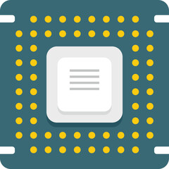 Poster - Processor icon flat vector. Cpu chip. Digital board isolated