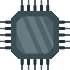 Poster - Data cpu icon flat vector. Digital computer. Core micro isolated