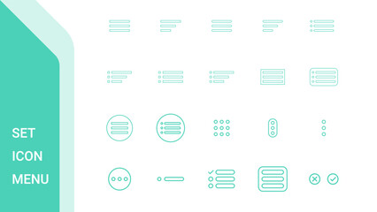 Poster - Set Icon Menu with Modern Line design. Website list item pack. Hamburger menu line icons