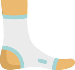 Canvas Print - Textile foot bandage icon flat vector. Injury accident. Patient hurt isolated