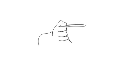 Poster - Self drawing animation of single line draw hand holding coffee cup with steam, person want to drink coffee. Hands worker want to drink coffee before work. Continuous line draw. Full length animated