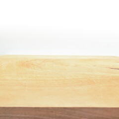 Wall Mural - wood cutting board texture on white background