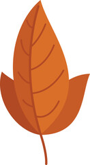 Poster - Brown leaf icon flat vector. Autumn fall. Foliage tree isolated