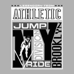 Athletic Brooklyn typography graphic design, for t-shirt prints, vector illustration