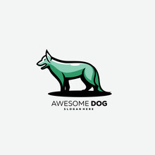 Dog Logo Illustration Design Gradient Color