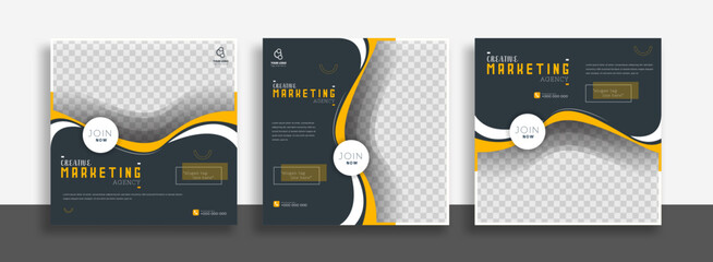 Wall Mural - creative business marketing social media post template design illustration.