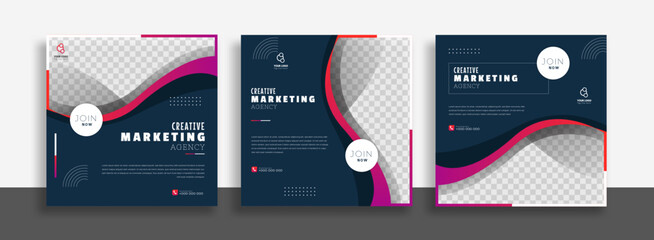 Wall Mural - creative business marketing social media post template design illustration.