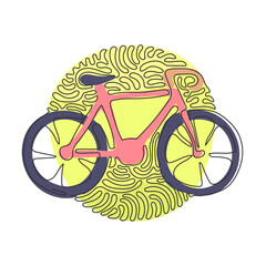 Poster - continuous one line drawing bicycle. bike icon. cycling concept. sign for bicycles path isolated. tr