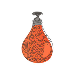 Poster - single continuous line drawing punching boxing speed bag. hitting speed bag for boxing training. box