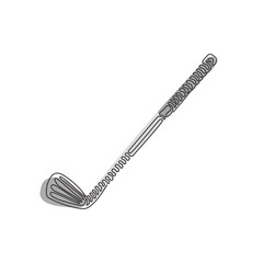 Poster - Continuous one line drawing golf stick. Golf club, wood no 1, driver, 1-wood, club for T-Off. Golf equipment. Outdoor sports. Swirl curl style. Single line draw design vector graphic illustration