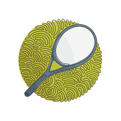 Poster - Continuous one line drawing tennis racket - tennis gear for game. Tennis court sport. Tennis as sport or hobby. Swirl curl circle background style. Single line draw design vector graphic illustration
