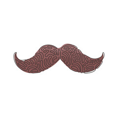Poster - Single one line drawing old style mustaches. Adult man moustaches. Mustache vintage facial. Symbol of Father's day. Swirl curl style. Modern continuous line draw design graphic vector illustration