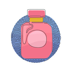 Poster - single continuous line drawing perfume icon fragrance. perfume bottle. female perfume in beautiful b