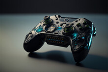 Futuristic Gaming Controller, Close-up Of Video Game Technology, Generative AI