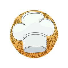 Poster - continuous one line drawing chef hat or cap in sketch. kitchen staff uniform headwear for restaurant