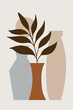 Still life with vases and plants. Template for opener or banner