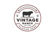 Elegant vintage livestock logo design concept