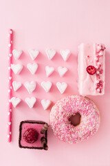 Wall Mural - sweets for Valentine's day, top view