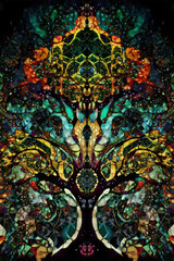 Poster - beautiful ornamental tree, digital art.