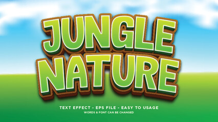 Wall Mural - Jungle nature 3d editable text effect