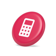 Aufkleber - Calculator button mathematical number counting web application design 3d isometric realistic icon