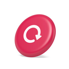 Poster - Circular arrow button curved dynamic loading progress navigation cursor 3d isometric realistic icon