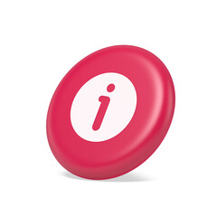 Poster - Info button information character FAQ question answer help support web app 3d isometric realistic icon