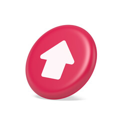 Poster - Arrow up button directional pointer cyberspace cursor 3d isometric realistic icon