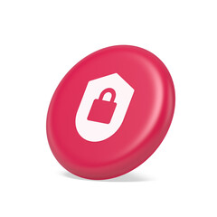 Poster - Lock shield security button privacy blocked password service web app 3d isometric realistic icon