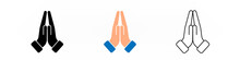 Praying Hands Icon On White Illustration