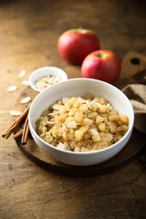 Poster - Homemade oatmeal porridge with apples