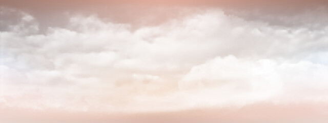 Wall Mural - Sweet sky and white soft clouds floated in the sky on a clear day. Beautiful air and sunlight with beige cloud scape colorful. Sunset sky for background. Beige sky vector illustration.