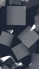 Wall Mural - Heap of Black Metal Cubes Abstract Background. - 4K Seamless Loop Background
