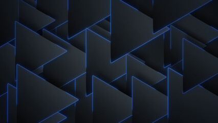 Wall Mural - Modern black business abstract triangle background. Animated 3d Black triangle Looped Background abstract video. Backstage futuristic art concept infinite motion animation loop.