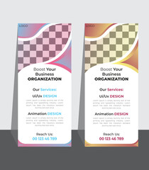 professional stand roll-up design template billboard roll up modern corporate design  