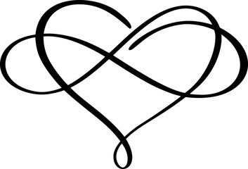 vector heart love sign forever. infinity valentine day romantic symbol linked, join, passion and wed