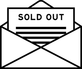 Sticker - Envelope and letter sign with word sold out as the headline